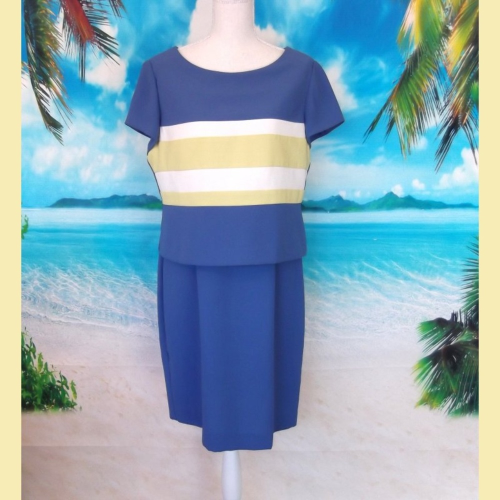 Danny & Nicole Color Block Sheath Dress Size 14P